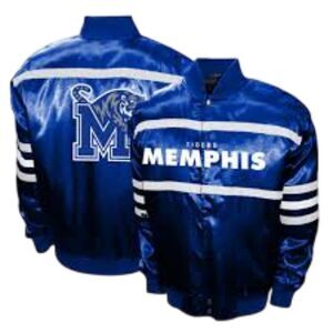 Franchise Club Men's Memphis Tigers 2nd Era Full-Snap Satin Jacket Royal SZ 2XL